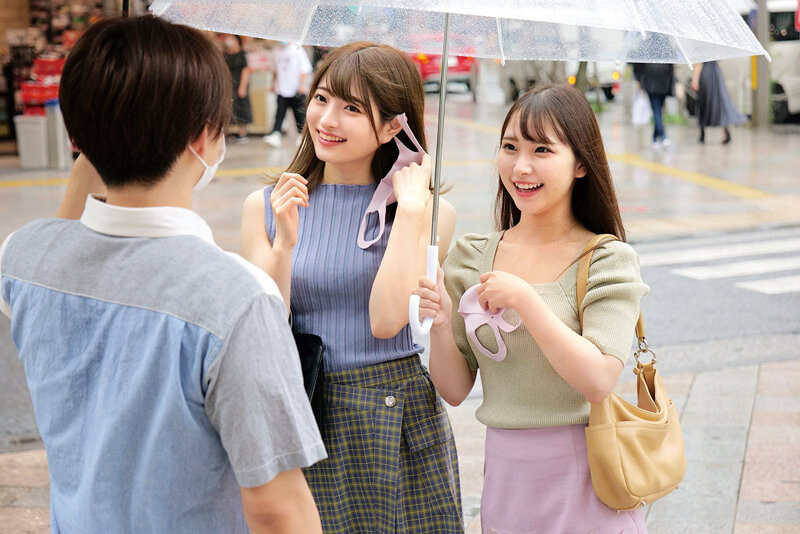 美少女2人組にエロ指令・達成出来たら賞金ゲット・街で見つけた素人の童貞君とSEXできたら100万円‼果たして結果は！？