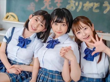 【JK】かわいすぎる女子高生3人組が男性教師を襲い・・誰かに見られたら困るのにスリルを感じながらする校内SEXが激エロすぎ！