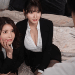 【巨乳】2人のJカップ女性と出張することになり・・まさかの相部屋で朝まで痴女に責められるとあっという間にチ◯ポは限界に！