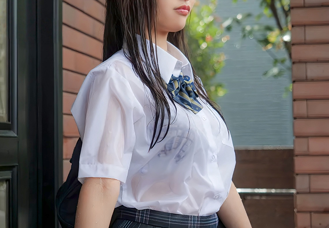 【女子校生レイプ】「雨宿り…させてもらえますか？」制服姿のエロロリスレンダー美少女JKが欲情男に犯される！鈴の家りん