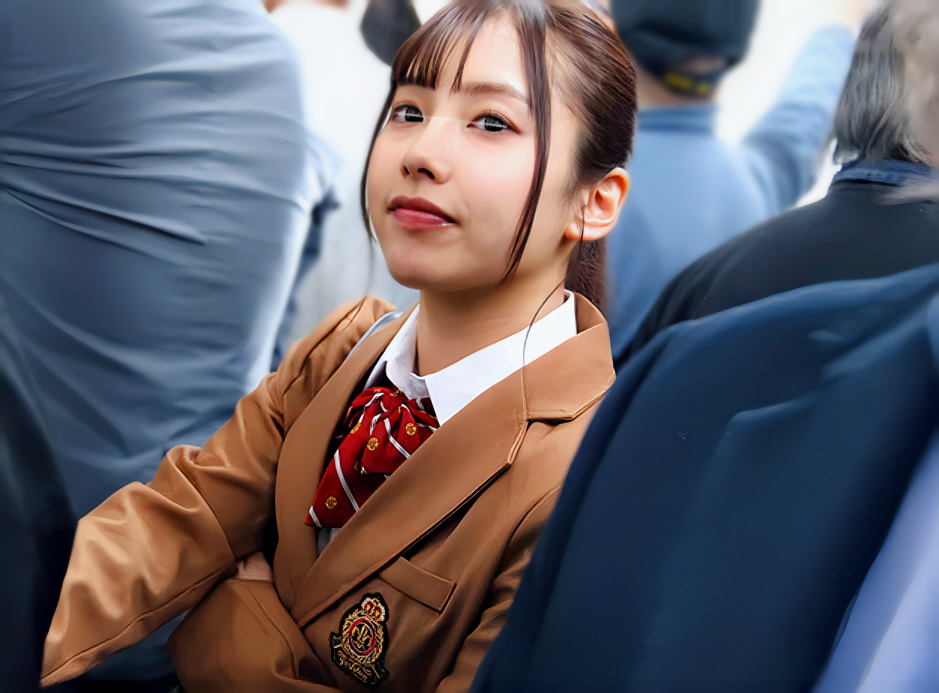 【ＪＫ痴漢】「怖い...声が出ちゃう...？」お嬢様制服のスレンダーエロ美乳な美少女女子校生が電車内で全裸レイプされる！