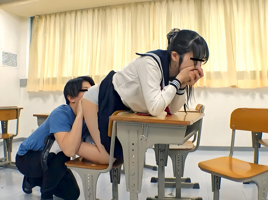 【女子校生レイプ】「もう許して先生！」制服姿のスレンダーエロ美乳な美少女JKが教室で教員に無理矢理犯される衝撃映像！