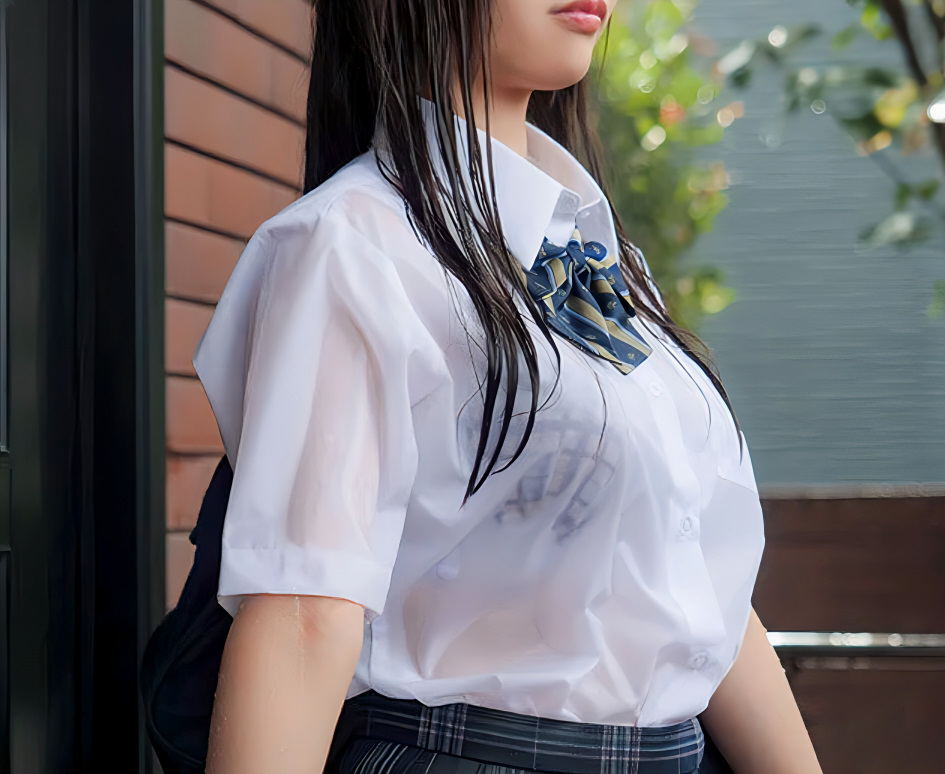 【女子校生レイプ】「そんなブラ透けさせて…誘ってんだろ！」雨宿りした家の男に犯されるスレンダーエロ巨乳な美少女JK