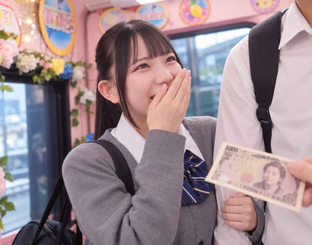 【マジックミラー便】「え？彼は一緒じゃダメなんですか…？」エロ企画に参加するロリ顔が可愛いミニスカ制服の美少女JK