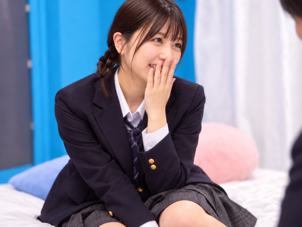 【マジックミラー号】「抱き合うだけの簡単企画なんで…！」素人のロリ顔が可愛い美少女JKが恥ずかしながら抱き合うと…