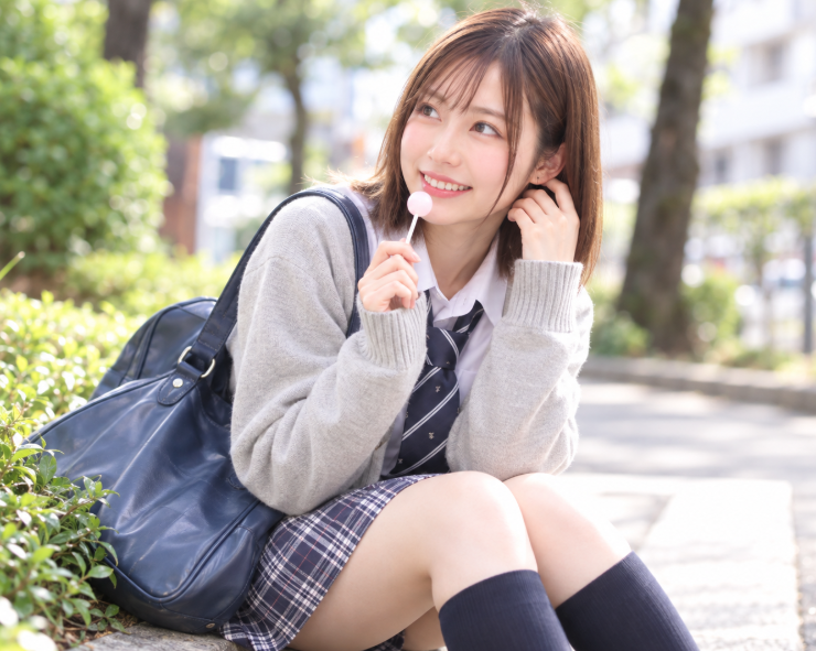 【女子校生】「アイツ、俺の言う事なら何でも聞くんだぜw」ミニスカ制服のスレンダーエロ美乳なギャル風ロリ顔美少女JK